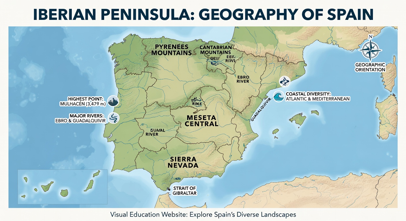 Mapa de la Península Ibérica